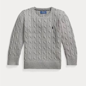 NWT Polo by Ralph Lauren Light Gray Cable Knit Sweater